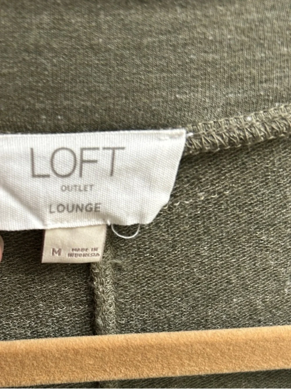 LOFT Olive Green Short Sleeve V-Neck Tee - Picture 2 of 4